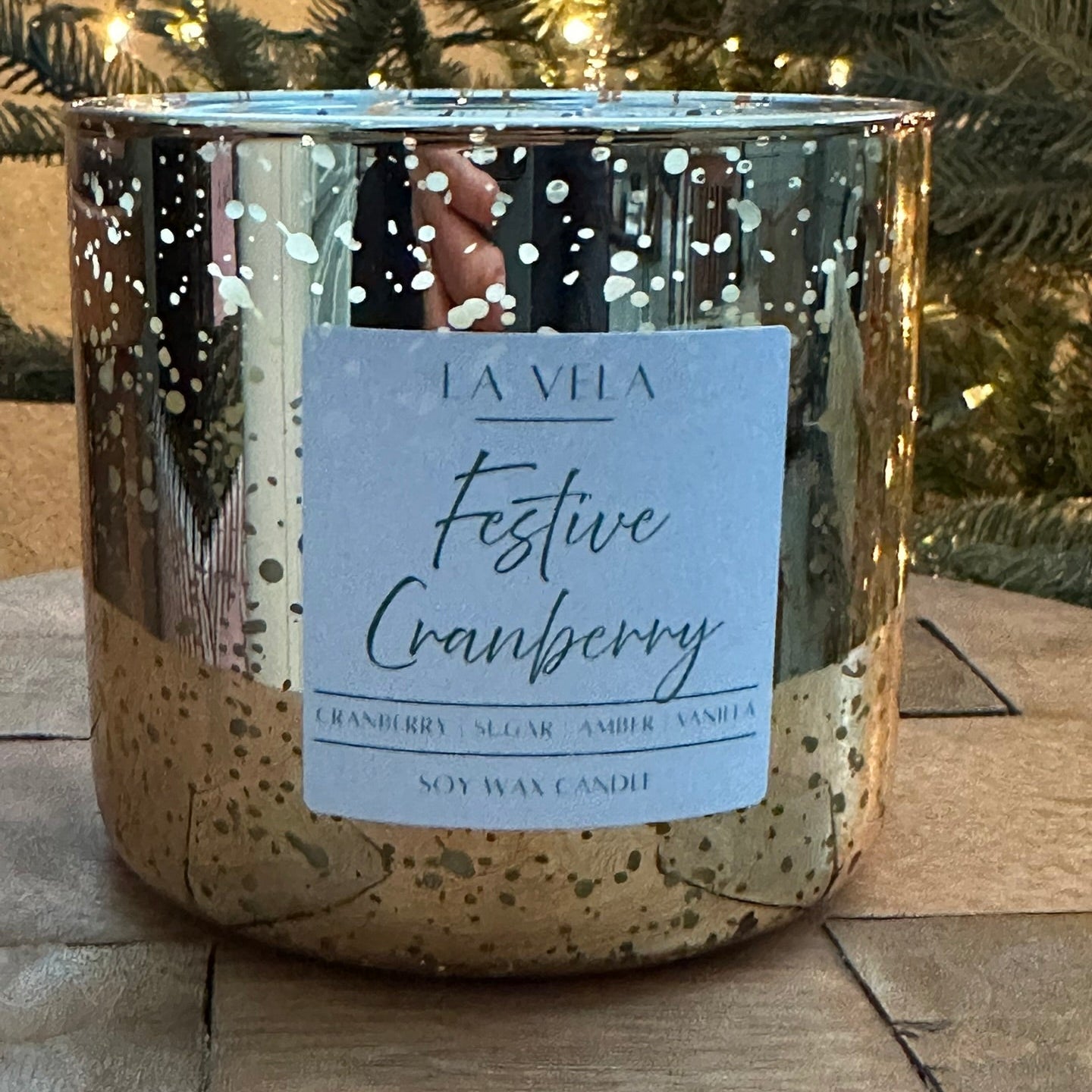 FESTIVE CRANBERRY, 2-WICK, MECURY GLASS